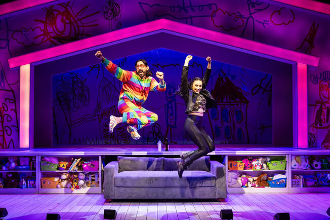 Max Crumm and Natalie Bourgeois in THAT PARENTING MUSICAL. Photo by Maria Baranova