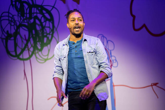 Dwayne Washington in THAT PARENTING MUSICAL. Photo by Maria Baranova